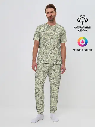 Мужская пижама с брюками / Велосипедные части