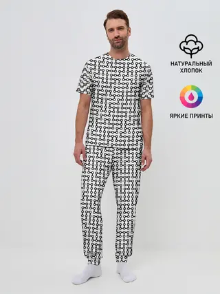 Мужская пижама с брюками / Велосипедная цепь