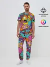 Мужская пижама с брюками / crazy abstraction