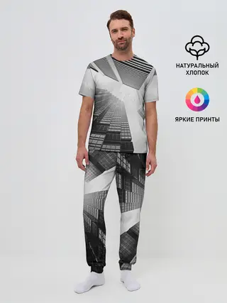 Мужская пижама с брюками / Минимализм