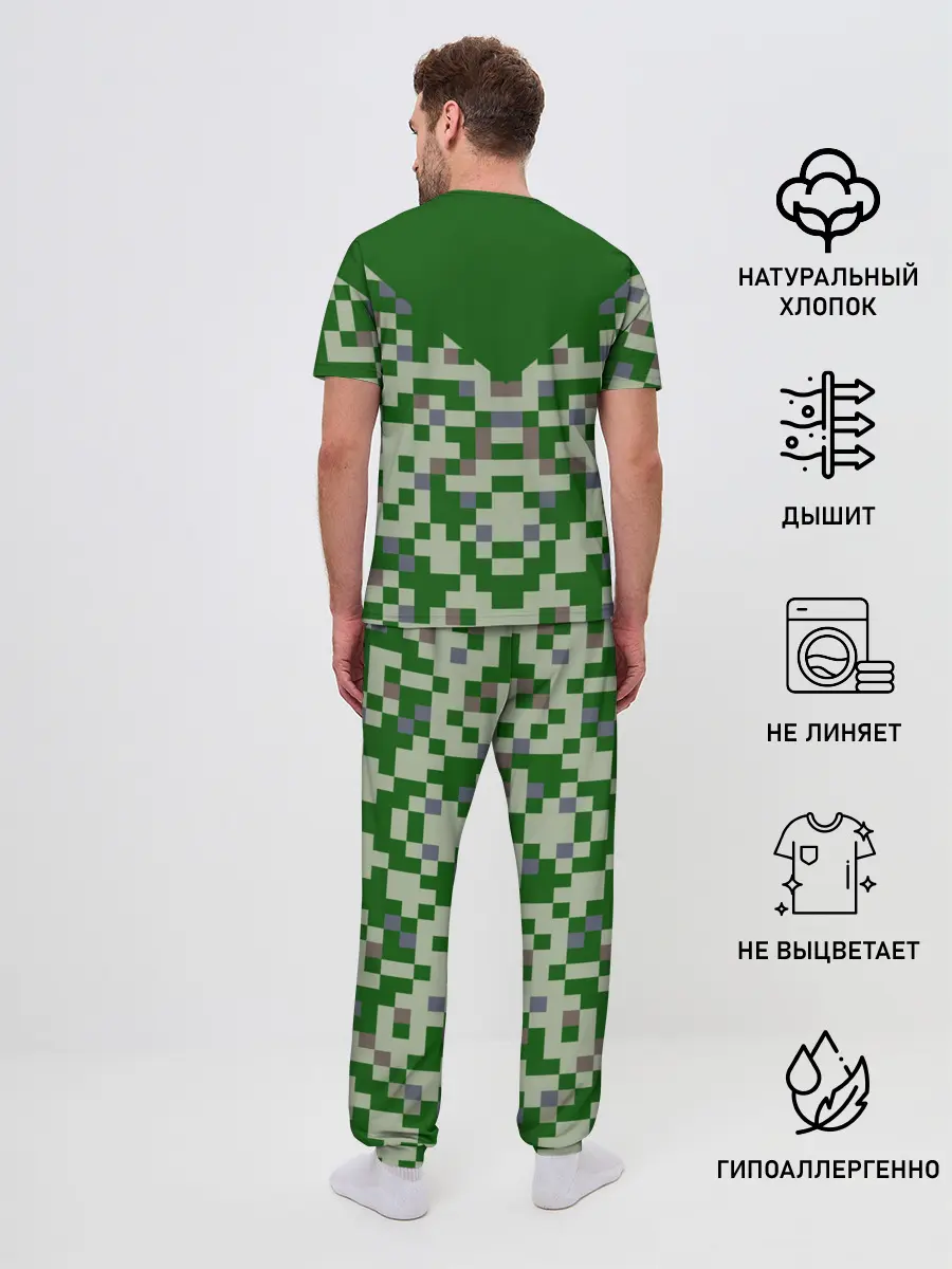 Мужская пижама с брюками / Minecraft Крипер