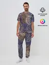 Мужская пижама с брюками / текстура японские узоры