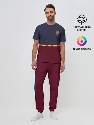 Мужская пижама с брюками / FC Barcelona | Flag and team Logo