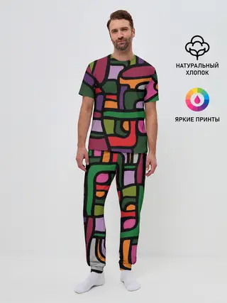 Мужская пижама с брюками / Ретро