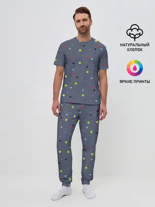 Мужская пижама с брюками / Цветные шарики | Colored balls