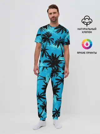Мужская пижама с брюками / Пальмы в Горизонте