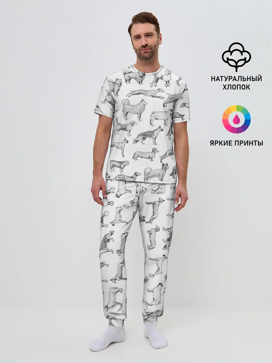 Мужская пижама с брюками / ПОРОДЫ СОБАК С ФОТОГРАФИЯМИ