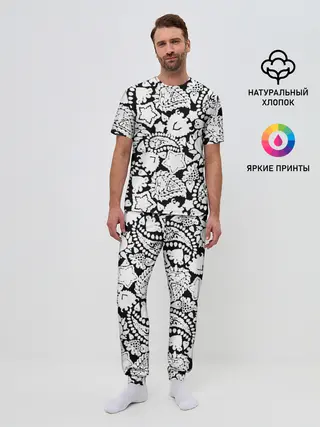 Мужская пижама с брюками / Фракталы