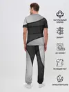 Мужская пижама с брюками / 3D luxury style silver black