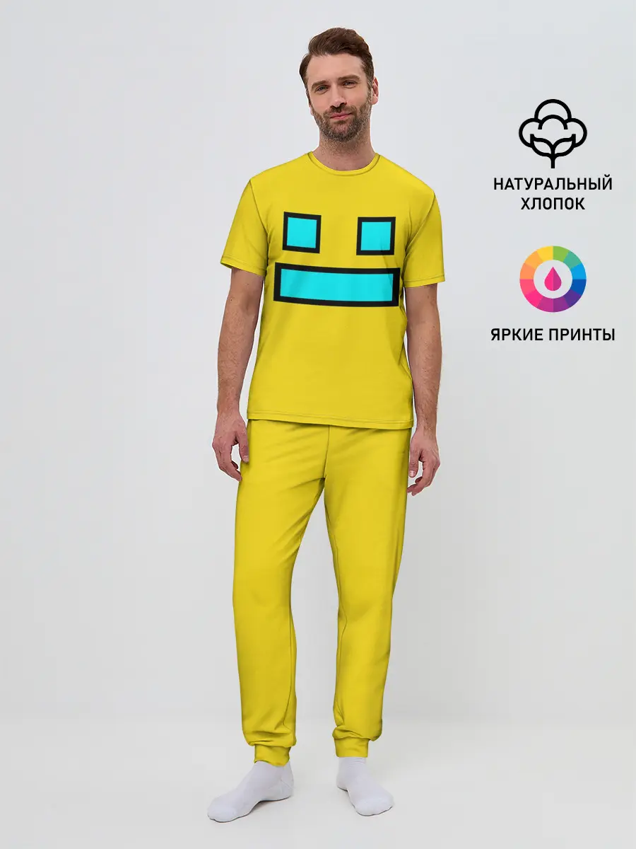 Мужская пижама с брюками / Geometry Dash Smile