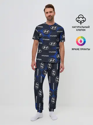 Мужская пижама с брюками / HYUNDAI / ХЕНДАЙ / 3D ПЛИТЫ