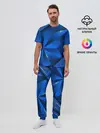 Мужская пижама с брюками / 3D абстрактные фигуры BLUE