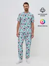 Мужская пижама с брюками / Hockey Pattern