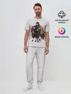 Мужская пижама с брюками / Гию оберегает Танджиро и Незуко