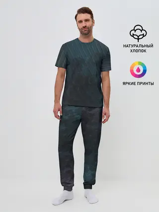 Мужская пижама с брюками / Dark Texture