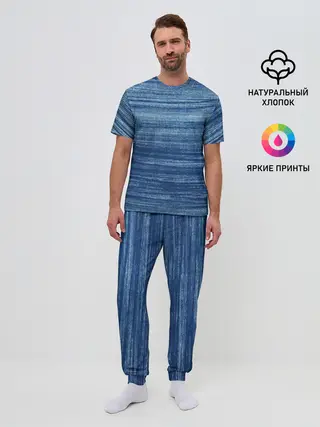 Мужская пижама с брюками / Texture. Denim