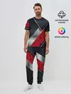 Мужская пижама с брюками / 3D BLACK AND RED METAL