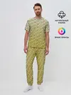 Мужская пижама с брюками / рисованный узор усы червячки