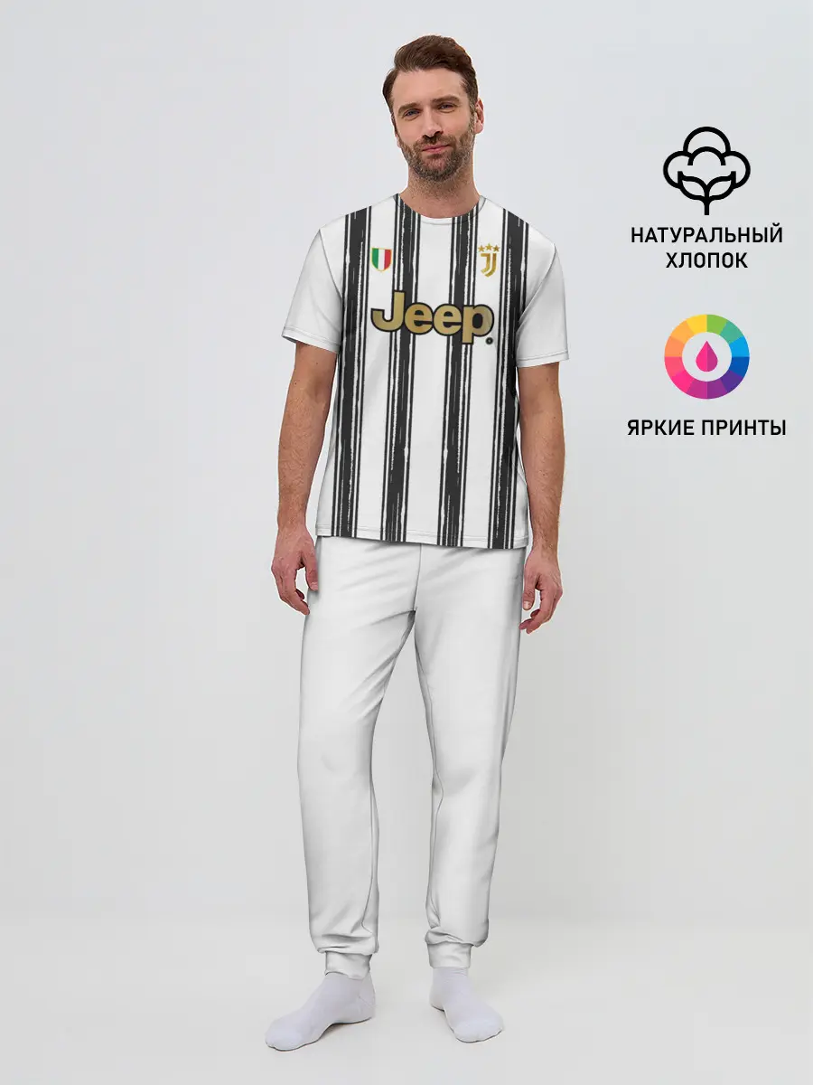 Мужская пижама с брюками / Форма Ювентуса 2020 2021 дом