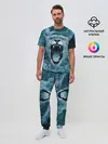 Мужская пижама с брюками / Львица в бушующих волнах