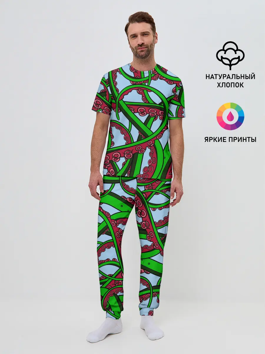 Мужская пижама с брюками / Кракен / Kraken
