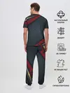 Мужская пижама с брюками / 3D Dark red & black