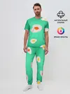 Мужская пижама с брюками / Яйца на Зеленом Фоне