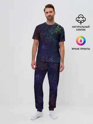 Мужская пижама с брюками / Настроение узоры