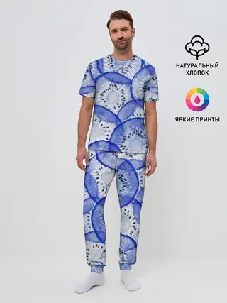 Мужская пижама с брюками / Синий Киви