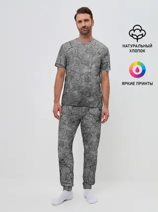 Мужская пижама с брюками / Трещины