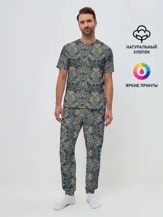 Мужская пижама с брюками / Классические узоры