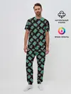 Мужская пижама с брюками / Бирюзовые черепашки брошка