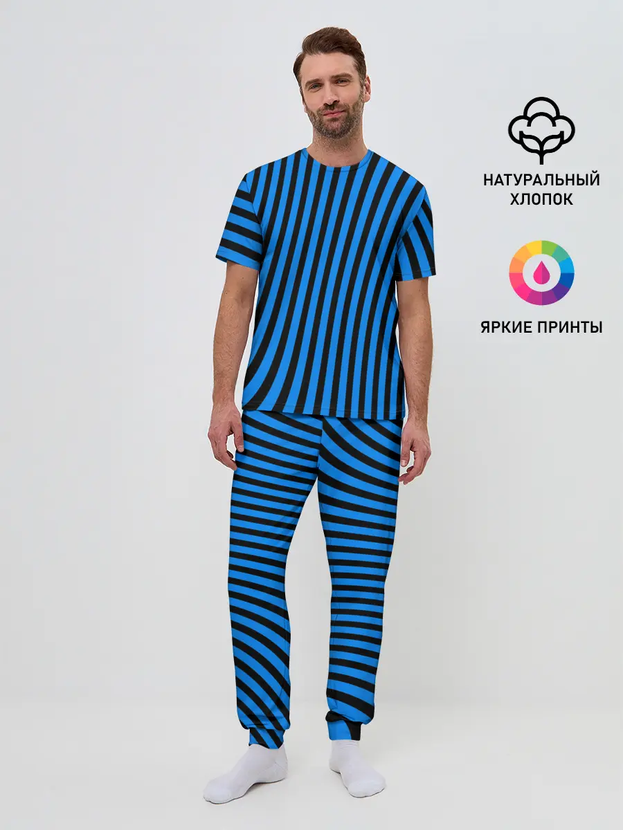 Мужская пижама с брюками / Lines