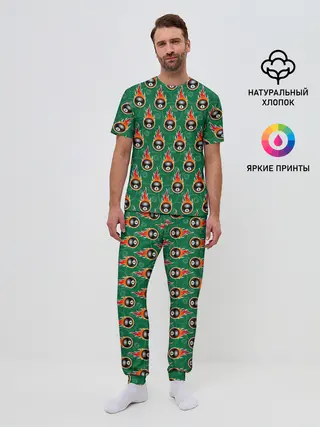 Мужская пижама с брюками / бильярд-восьмёрка