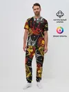 Мужская пижама с брюками / КОРОЛЕВСКИЙ БАГРОВЫЙ 3D