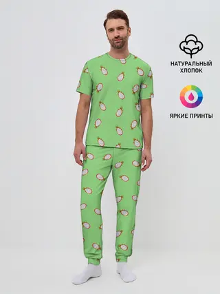 Мужская пижама с брюками / Драконий фрукт