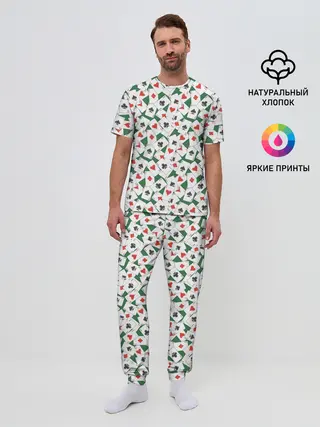 Мужская пижама с брюками / Тузы