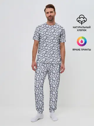 Мужская пижама с брюками / Волейбольные Мячи
