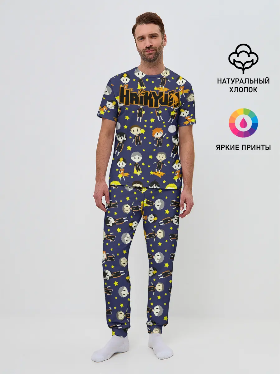 Мужская пижама с брюками / Команда Карасуно | Haikyuu!!