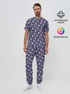 Мужская пижама с брюками / Черепа