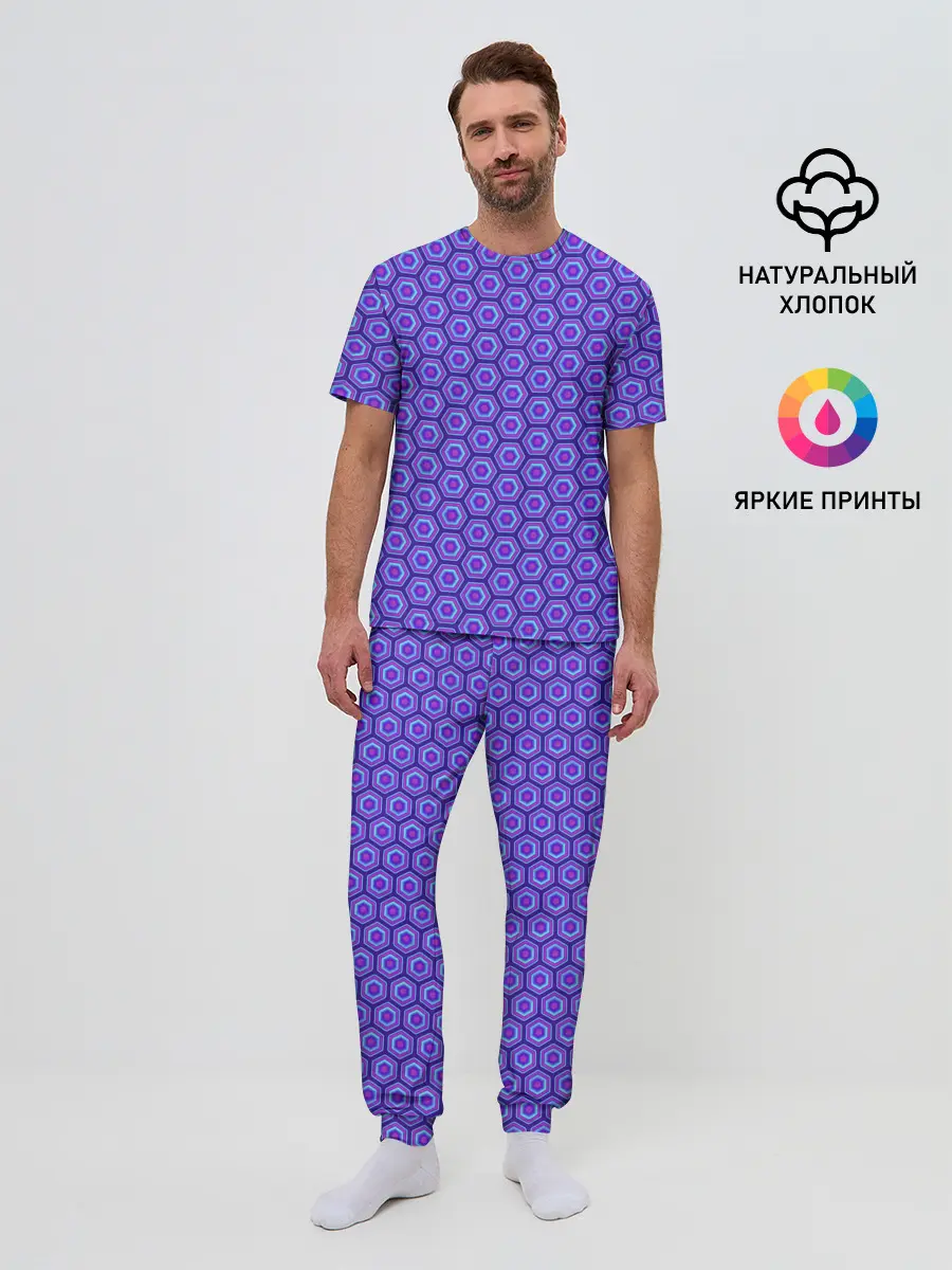 Мужская пижама с брюками / Geometric Background