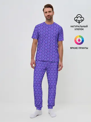 Мужская пижама с брюками / Geometric Background