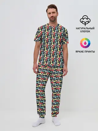 Мужская пижама с брюками / Шахматные Фигуры