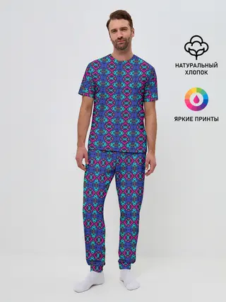 Мужская пижама с брюками / Узор
