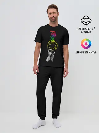 Мужская пижама с брюками / Нирвана смайл