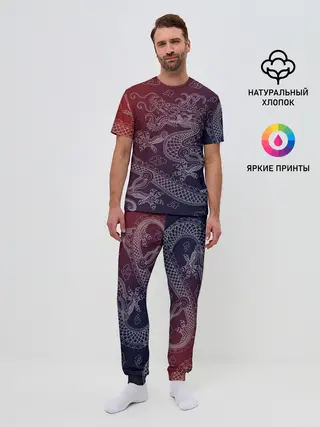 Мужская пижама с брюками / Традиционный китайский дракон