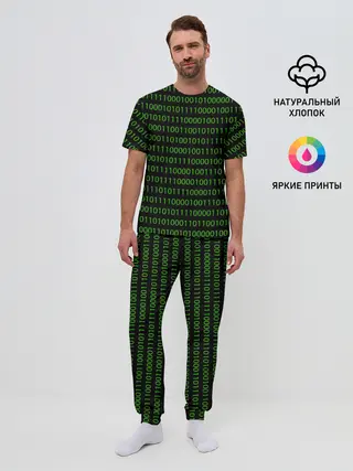 Мужская пижама с брюками / Двоичный код