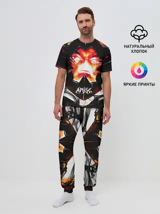 Мужская пижама с брюками / Поднятие уровня в одиночку