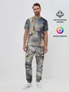 Мужская пижама с брюками / Fluid art ink mix