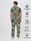 Мужская пижама с брюками / Черно оливковый цветочный